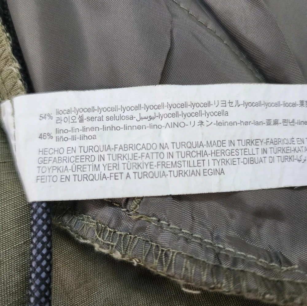 Zara High Waist Belted Cargo Trousers in Olive Green Size S New With Tags